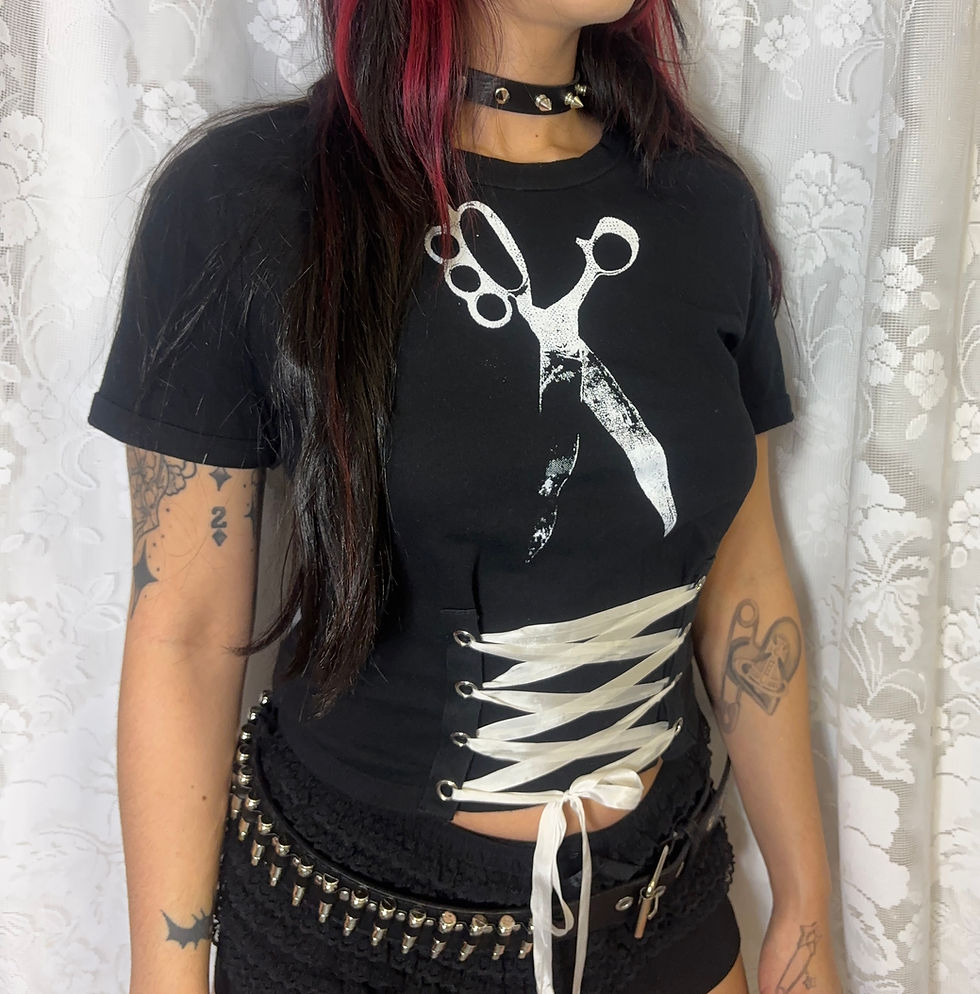 Scissor lace crop top 