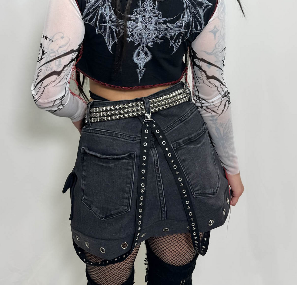 Thumbnail: Charcoal Denim Skirt