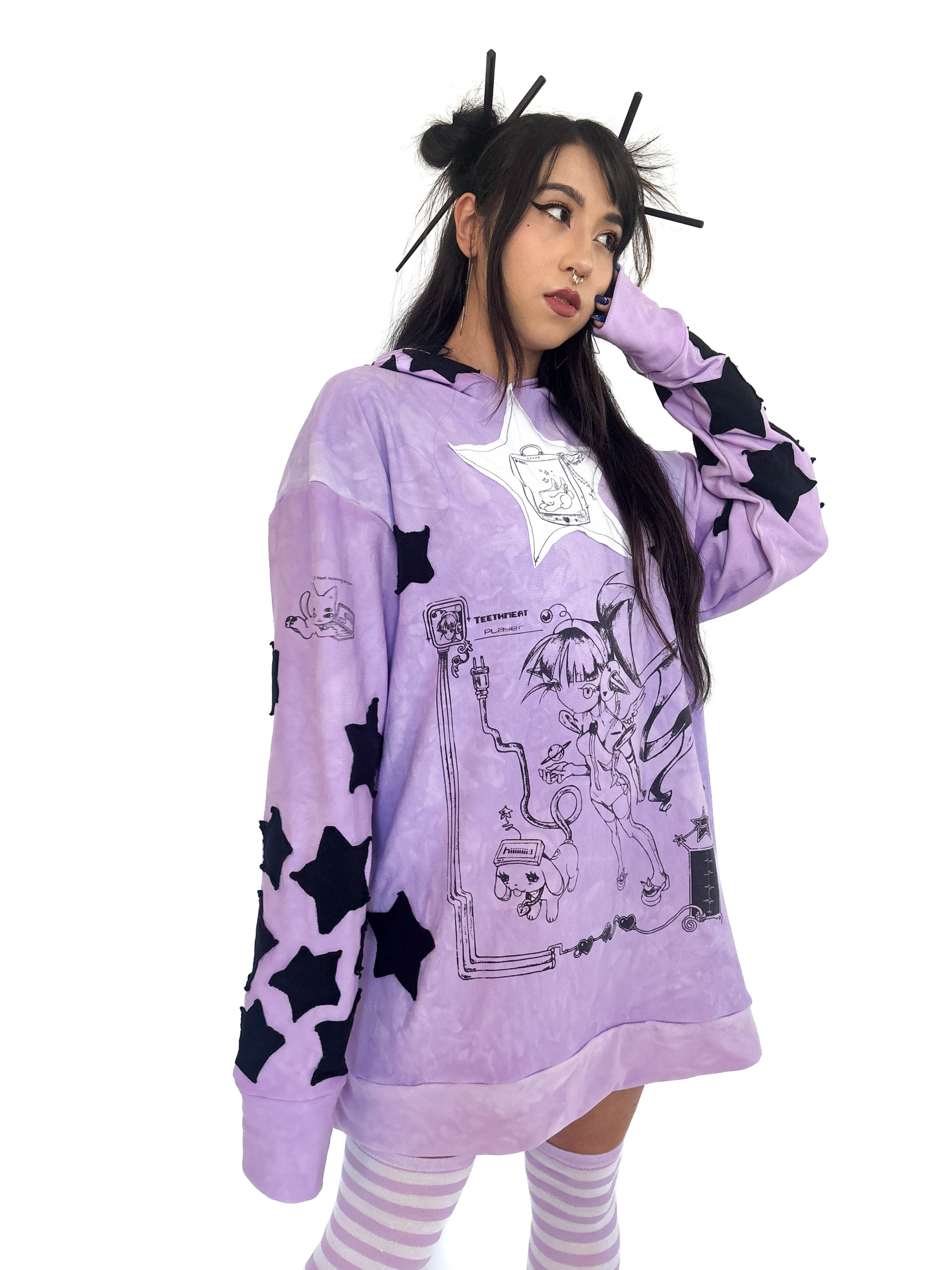digital warrior purp hoodie