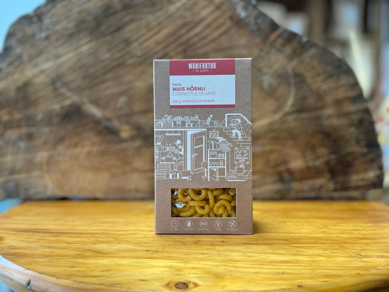 Pâtes Cornettes de Maïs Bio Sans Gluten et Vegan "Manifaktur" Chez ékho Moudon Suisse