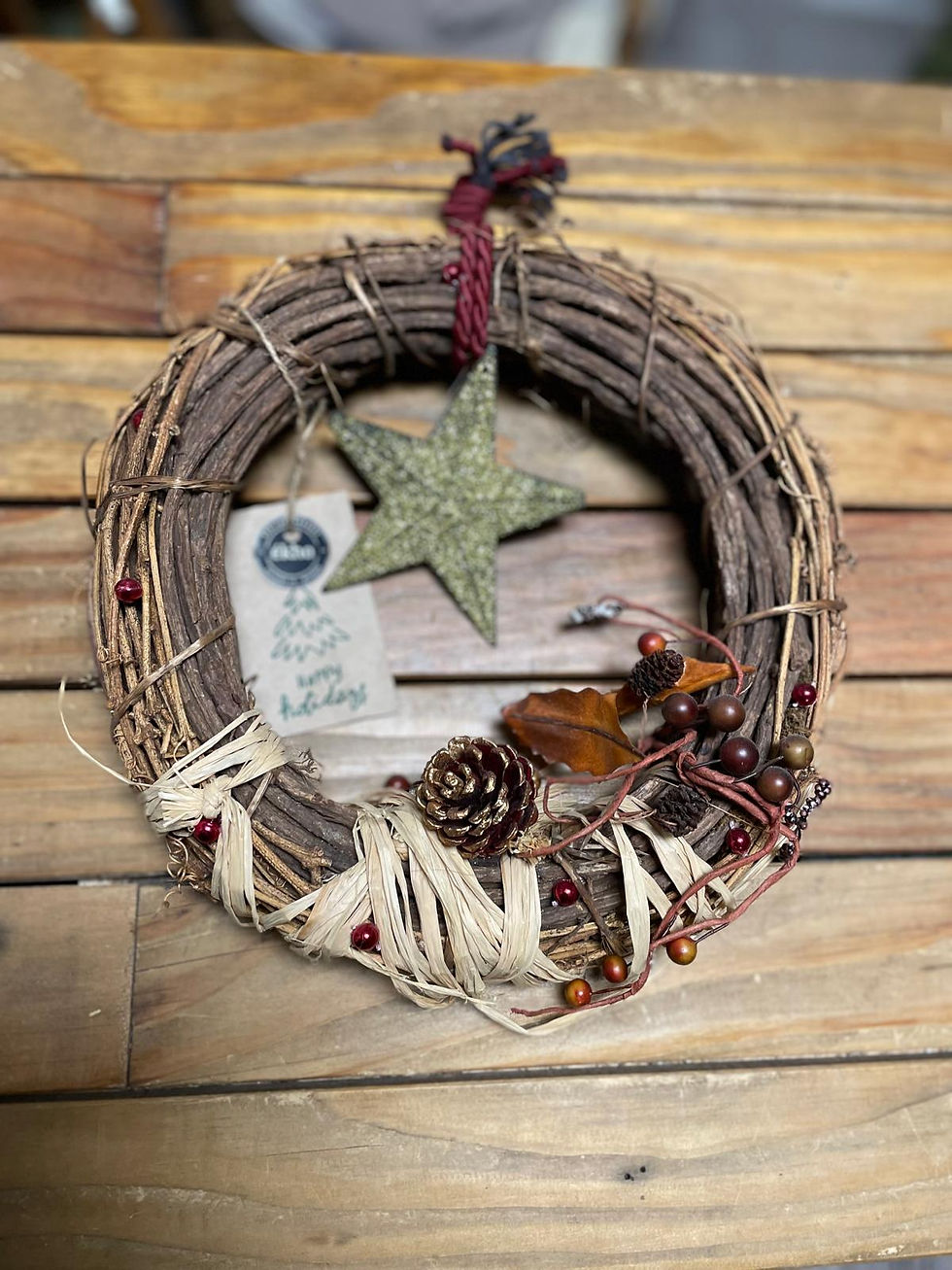 Couronne de Noël Étoile de Noël 25cm Chez ékho Moudon