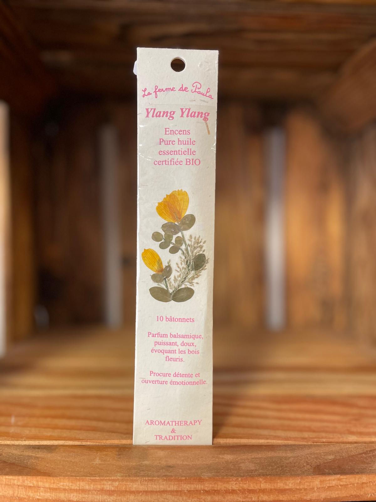Encens à l'Huile Essentiel Bio - Ylang Ylang "La Ferme de Paula chez ekho Moudon Suisse