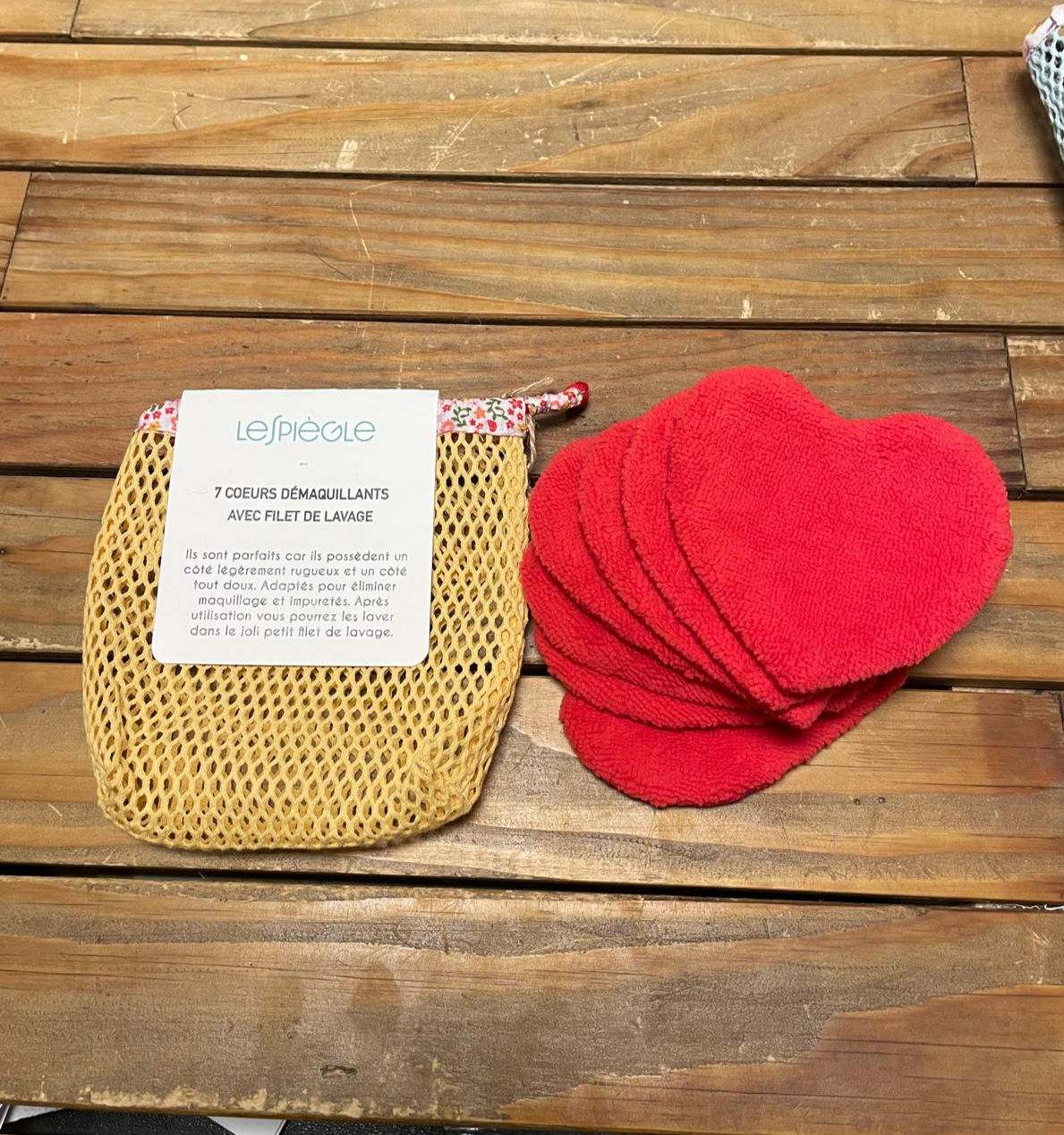 7 Coeurs Démaquillants Avec Filet de Lavage "Lespiègle" Chez ékho Moudon Suisse