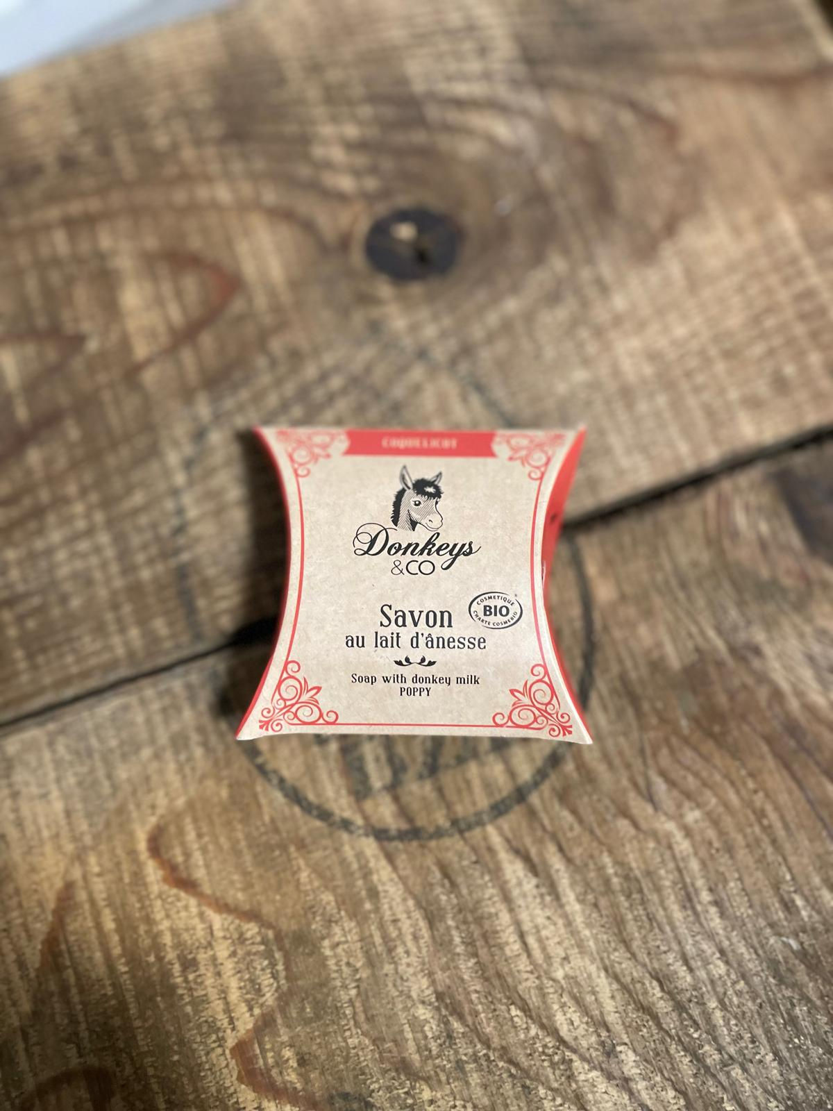 Savon au Lait d'Ânesse Bio - Coquelicot "Donkeys et CO" Chez ékho Moudon Suisse