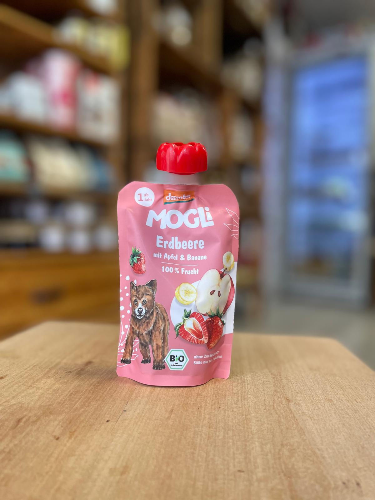 Purée de Fruits Bio - Pomme-Banane-fraise "Mogli" Chez ékho Moudon