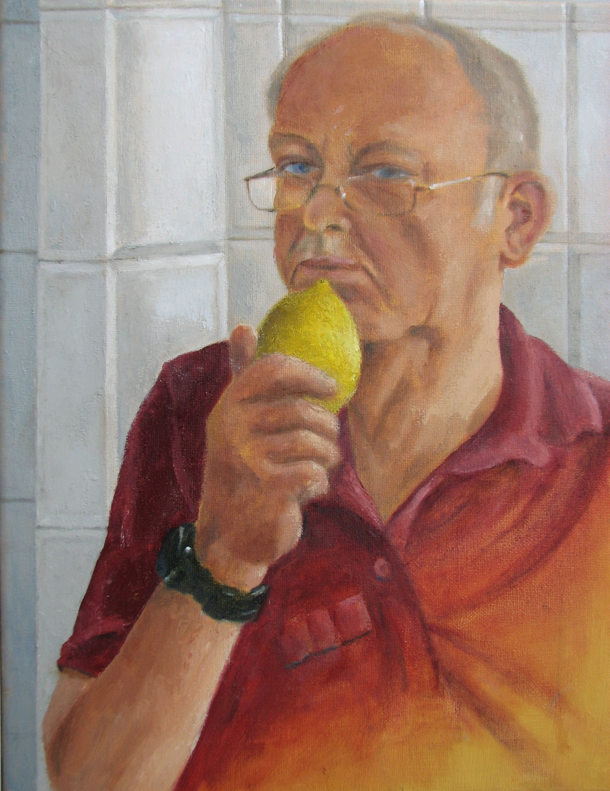 self portrait with a lemon