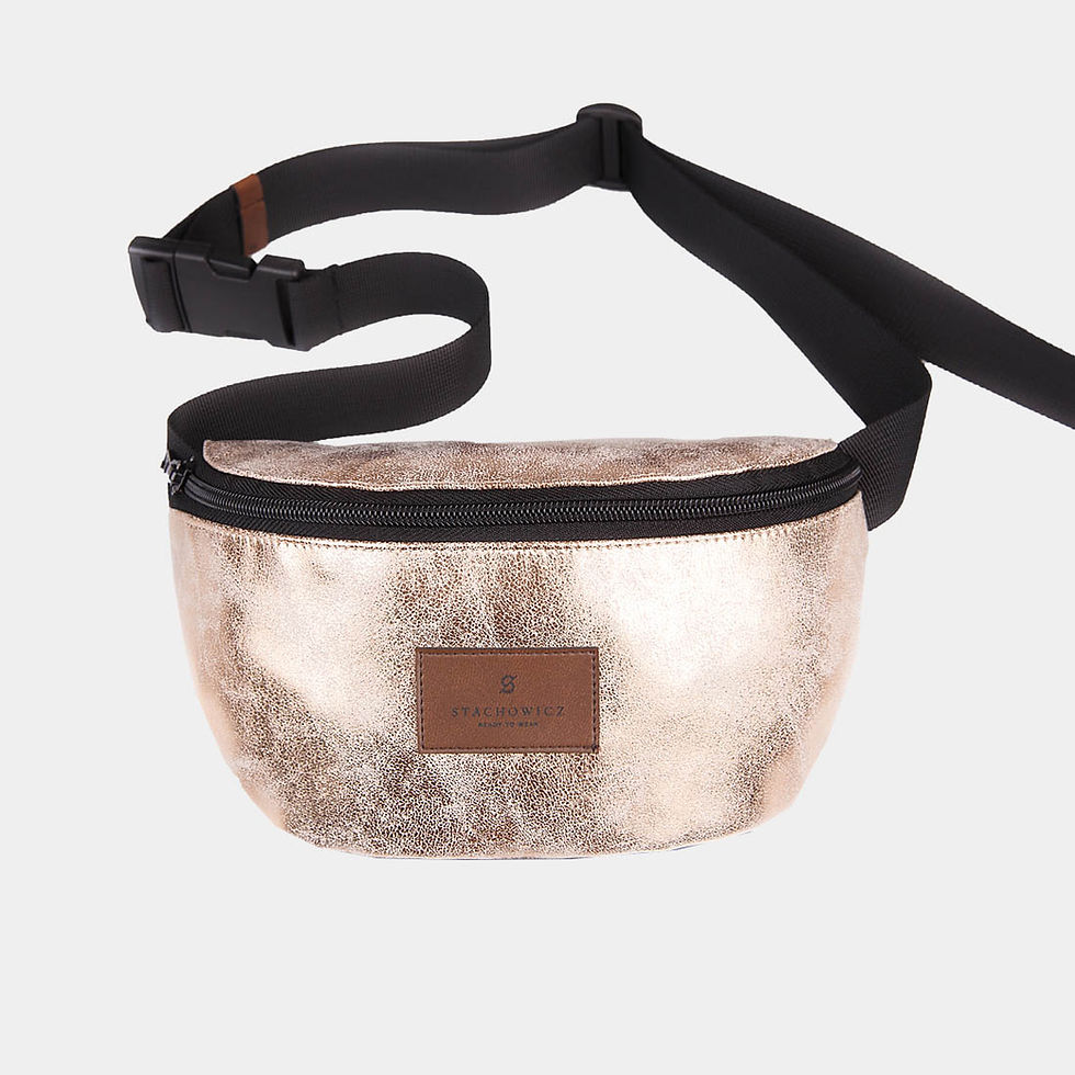 front view of the golden rose bum bag PEARL small size