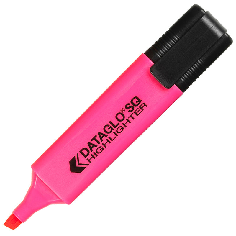 Dataglo SQ Highlighter Marker Pen Pink Pack 10