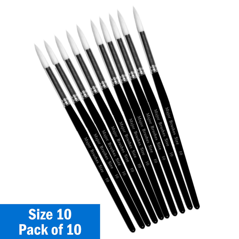 Round White Synthetic Sable Brushes - Size 10 Pack 10