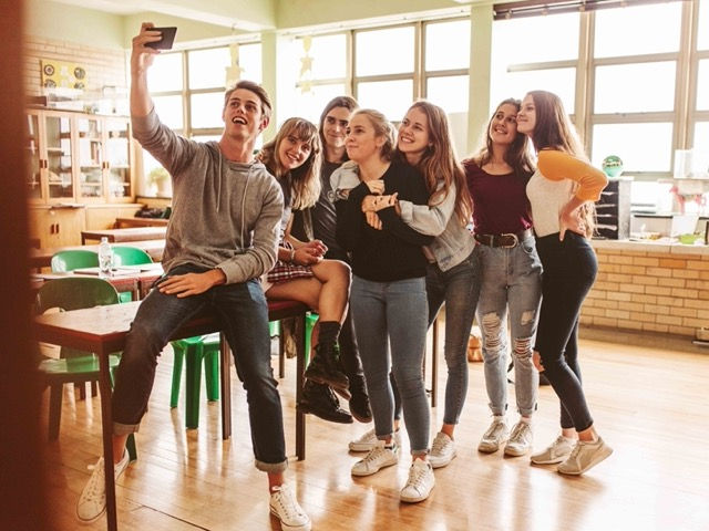 Students producing UGC for education marketing