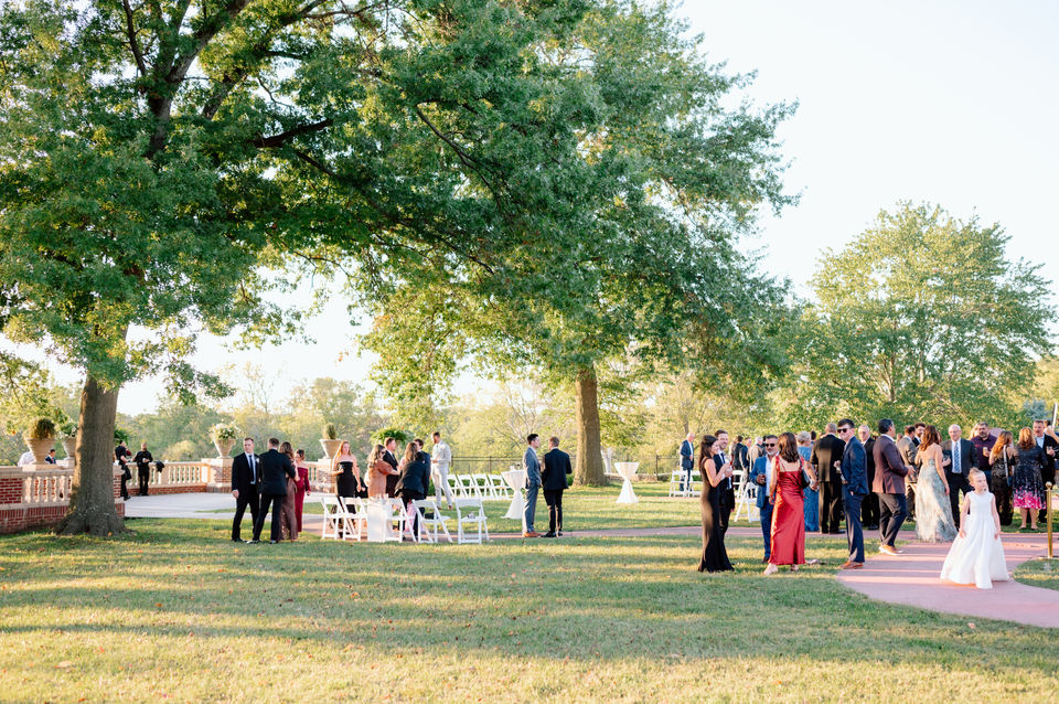 Sunkissed Cocktail Hour on the lawn at Longview Mansion