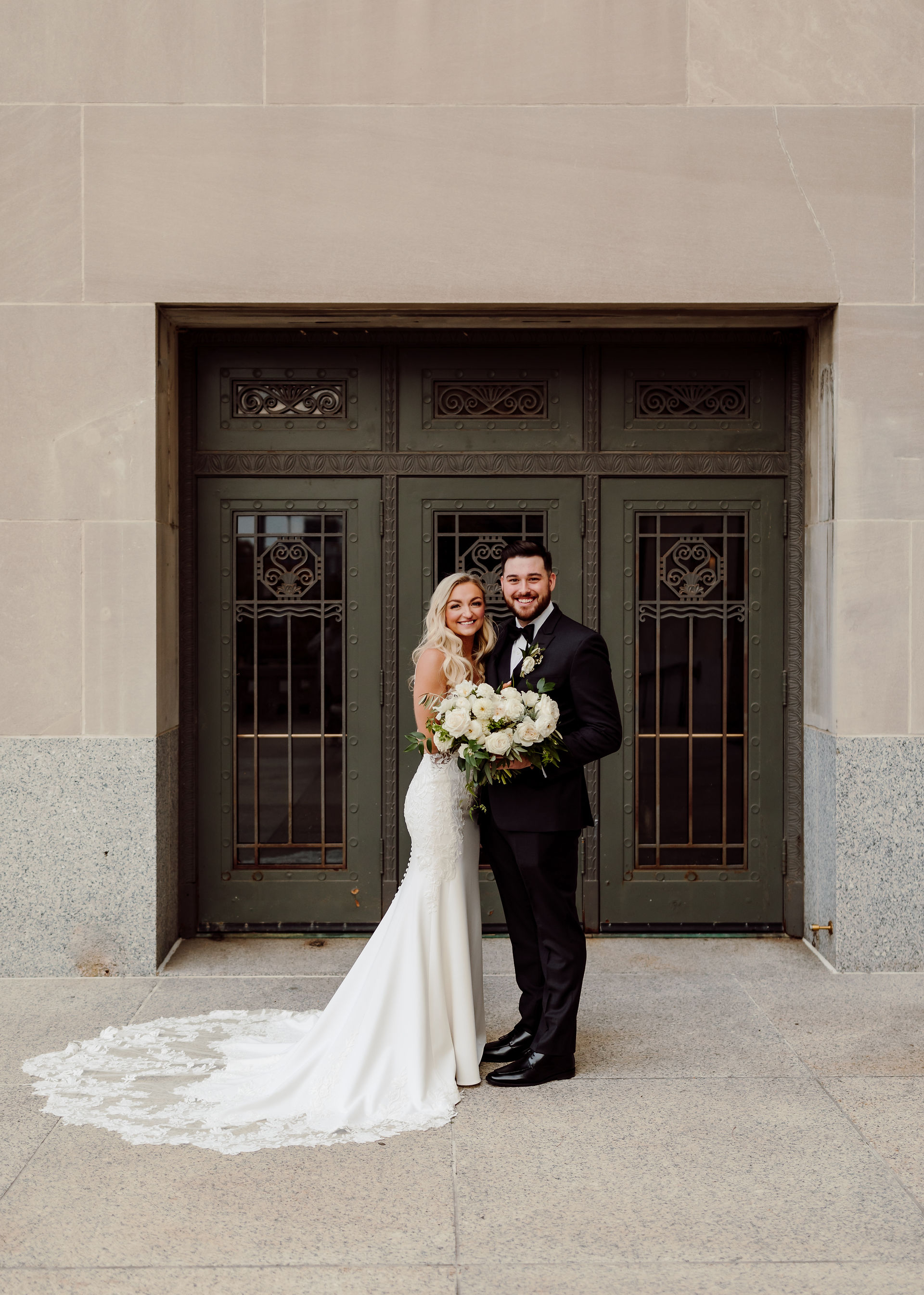 Bride and Groom Portraits at Stifel Theater St. Louis
