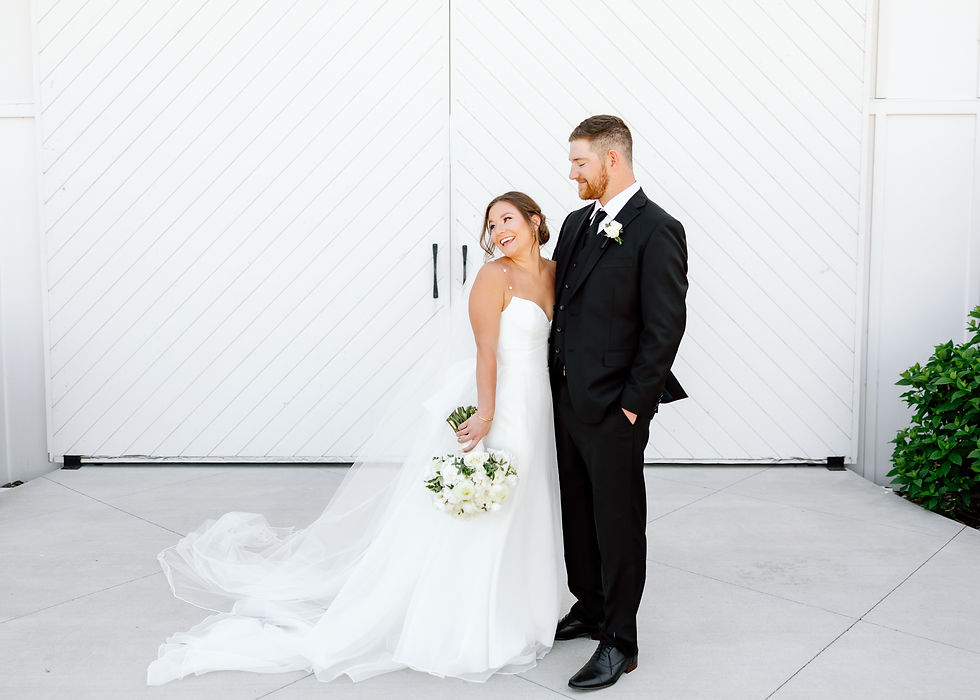 Modern, Smiling, and Candid Bride and Groom at White Iron Ridge