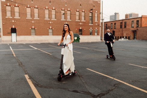 Bride and Groom Sunset Portraits at The Everly Event Space Kansas City