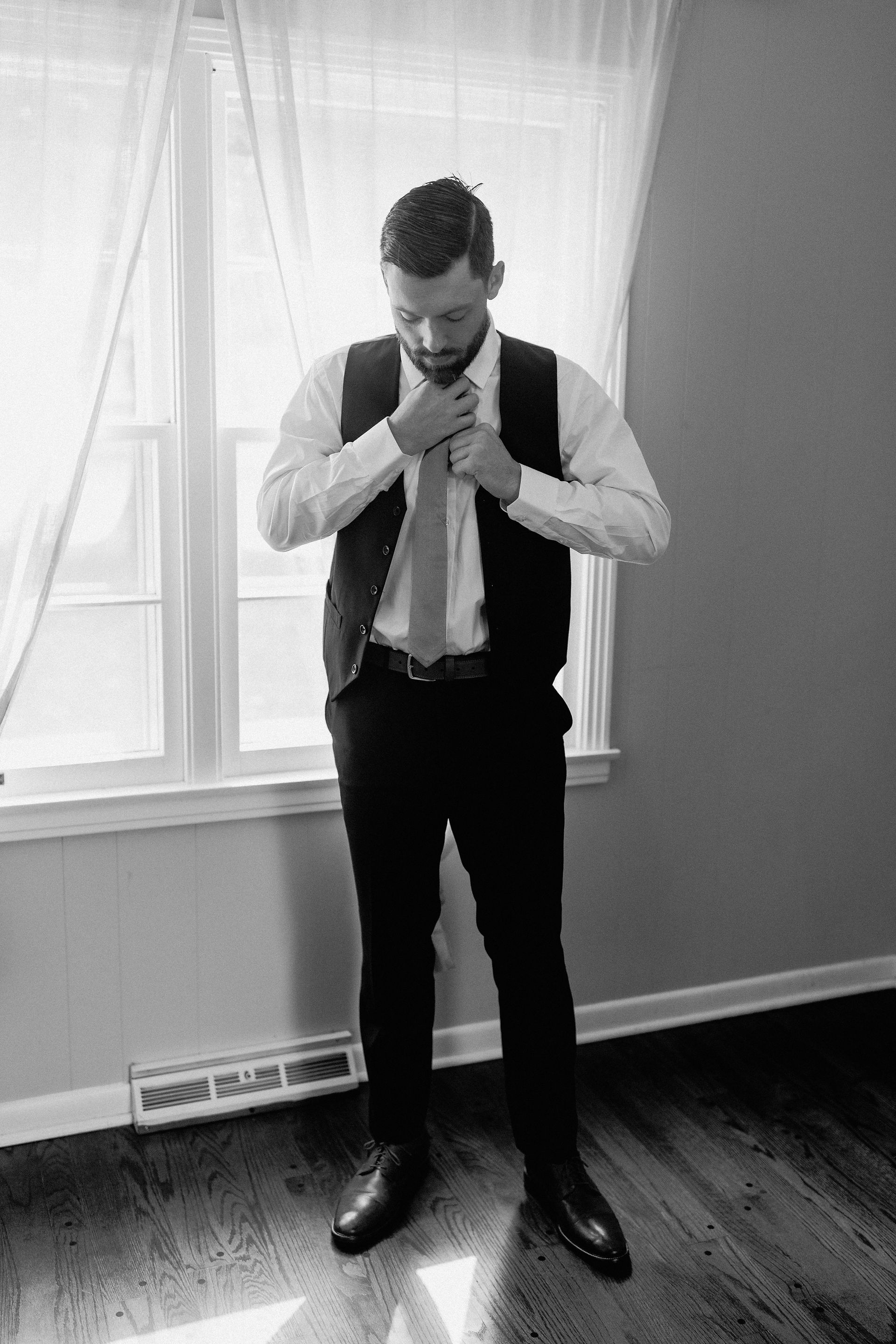 Groom Getting Ready at The Everly Event Space Kansas City