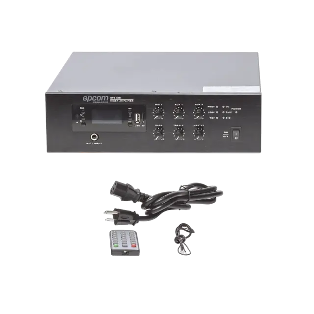 Miniatura: EPCOM PROAUDIO SF-B120 Mini Amplificador de Audio Mezclador | 120W RMS | Sistema 70/100V | MP3 | Tuner | Bluetooth | Musica