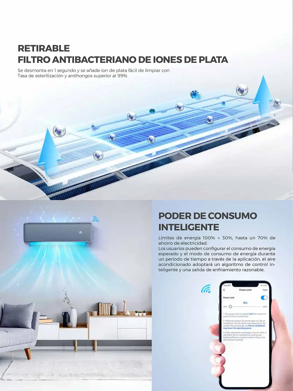 Miniatura: Minisplit WiFi Gama PREMIUM AUFIT CHIR3224K220S21 | Dual Inverter | SEER 21 | 2TON | FyC | 220V