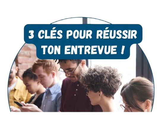 Trois personnages stylisés devant un graphique en flèche ascendante, avec le texte "PARLE-MOI DE TOI !".