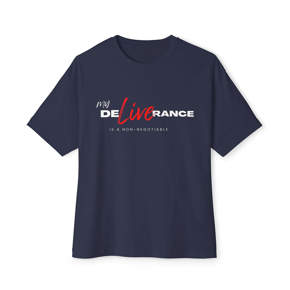 Thumbnail: Oversized Tee - My Deliverance is a Non-Negotiable Reminder Tee