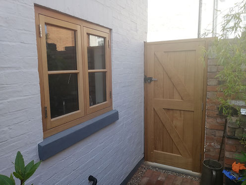 Oak window and oak gate we replaced in an 18th century cottage in Bristol