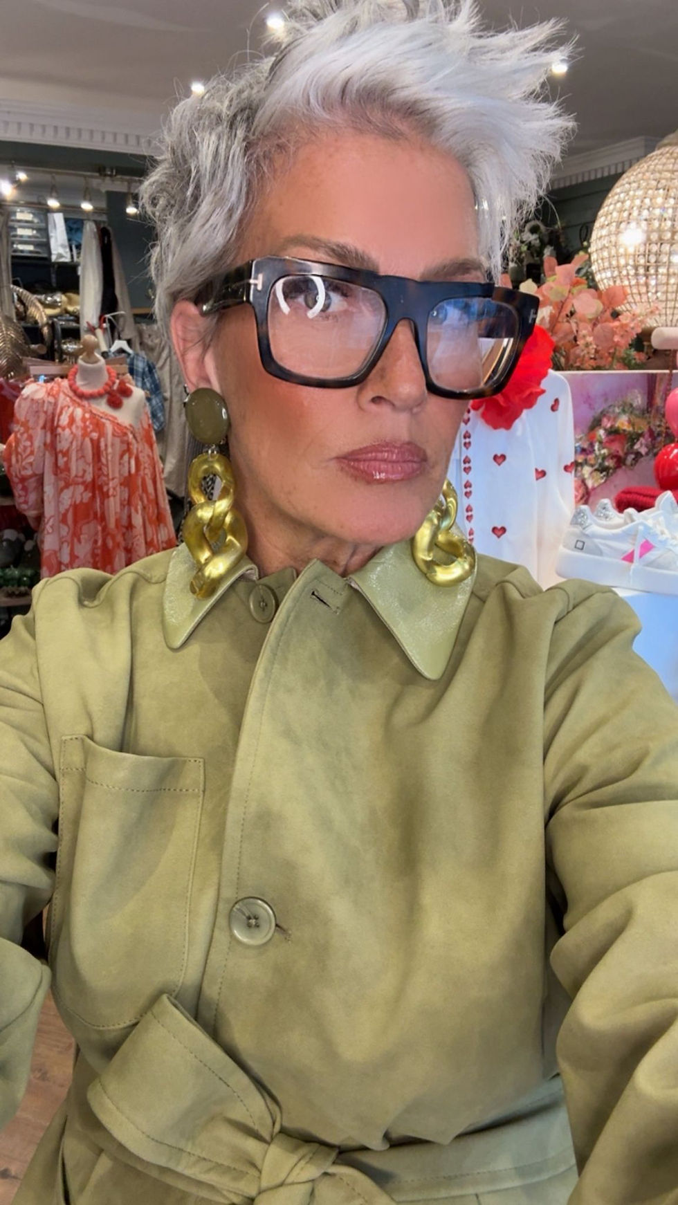 Thumbnail: Francine Bramli citrine clip earrings 