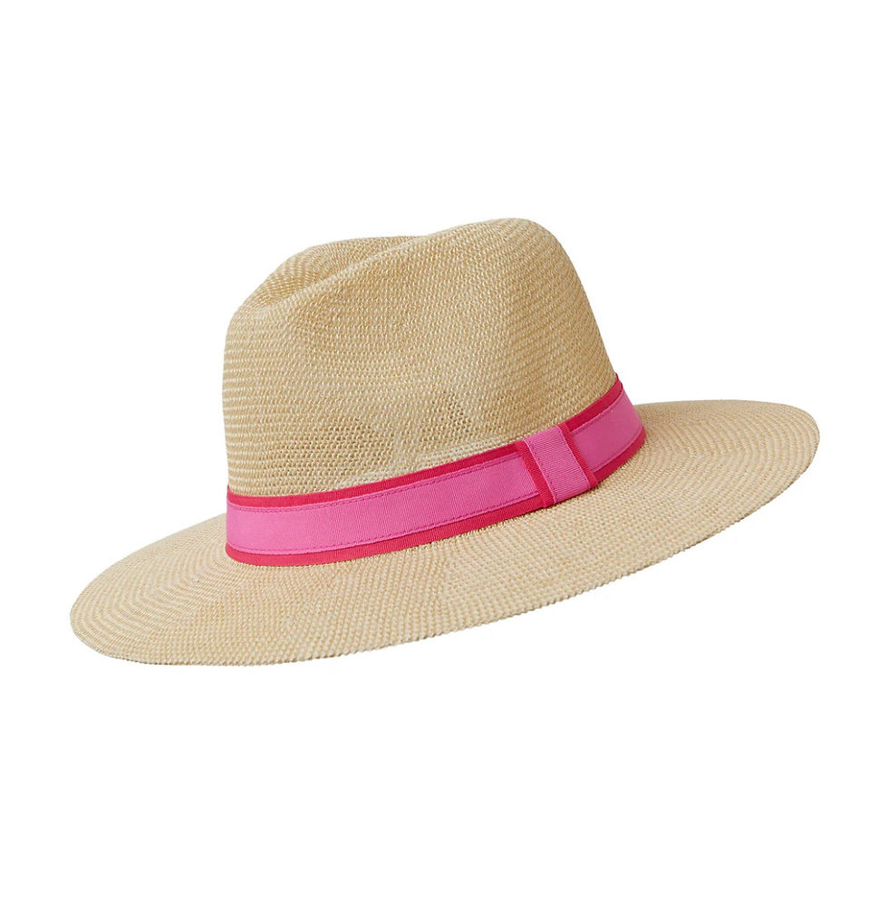 Thumbnail: Panama hat with coloured ribbon band 