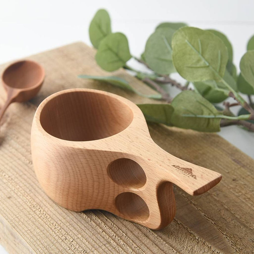 Thumbnail: FORESTABLE Kuksa Cup M Wood Natural Wood Outdoor Camping 100ml.
