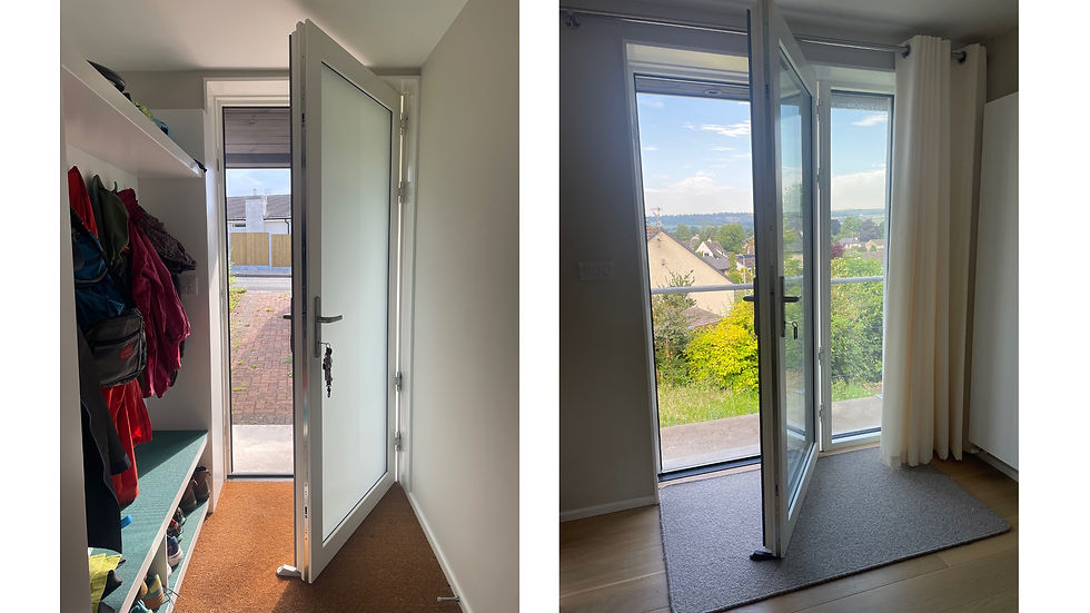 Whilst opening both external doors gives great ventilation, they can't be left like this overnight