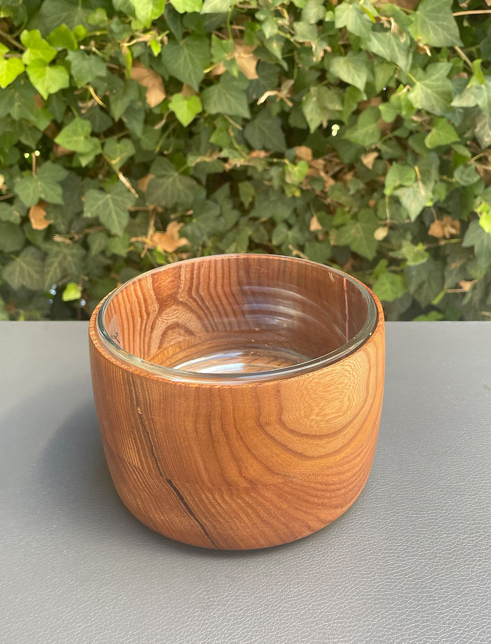 Miniaturbild: Holzschale Ulme mit Glaseinsatz