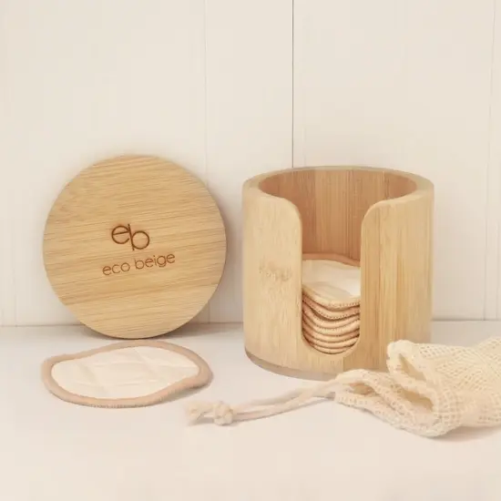 Eco Beige - Reusable Facial Rounds With Bamboo Case