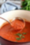 Roasted pepper and chorizo soup