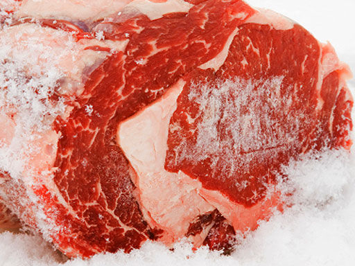 Cristais de gelo na carne