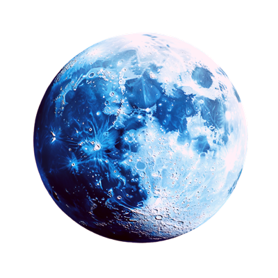 Blauer Mond im blauen Kinder Universum, Weltall