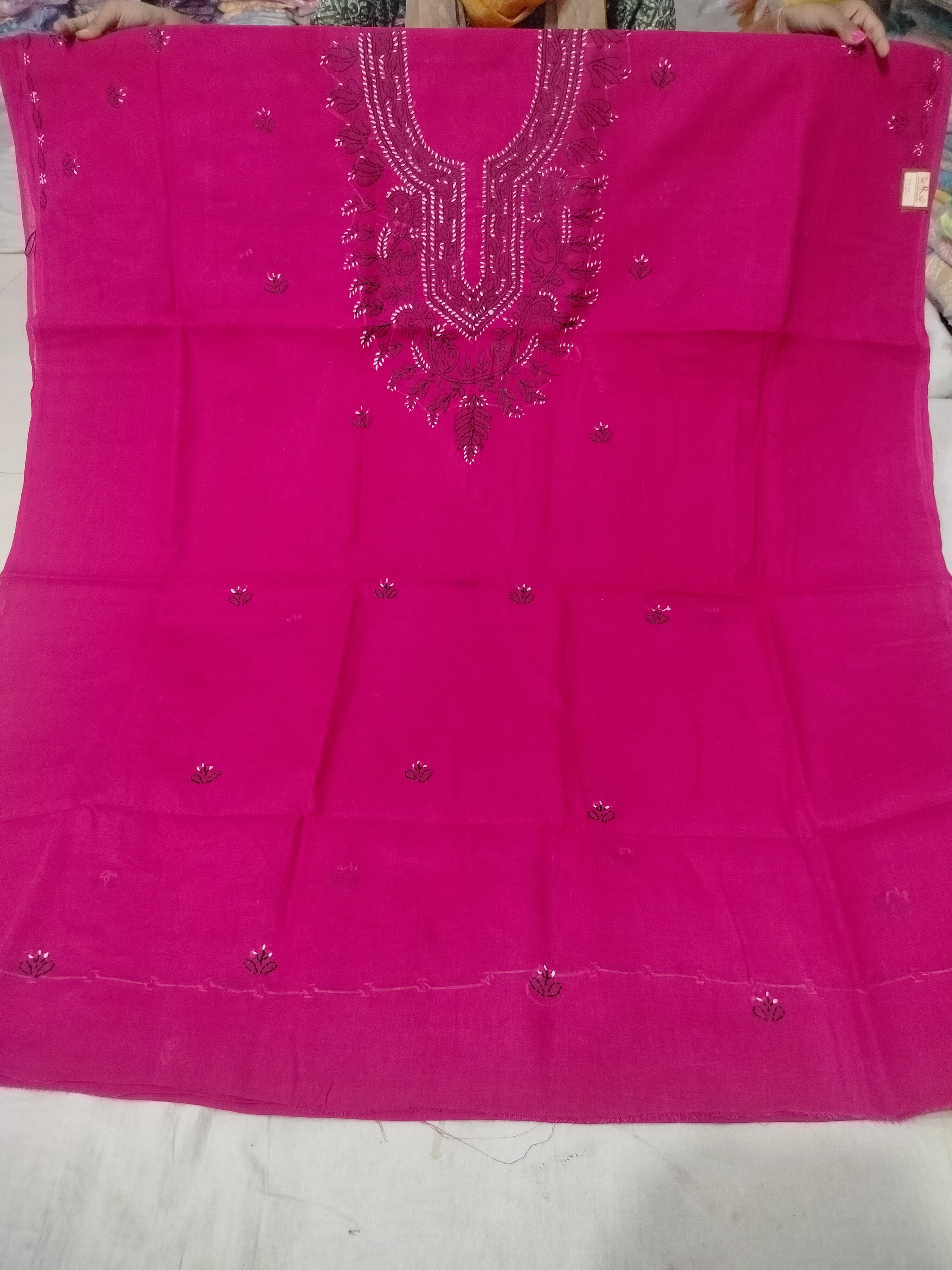 Chikankari Cotton Handwork Kashmiri  Gala Suit