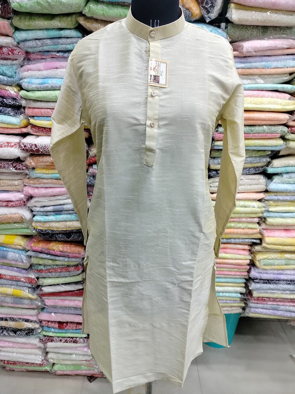 Thumbnail: CHIKANKARI HANDWORK SILK MEN'S KURTA