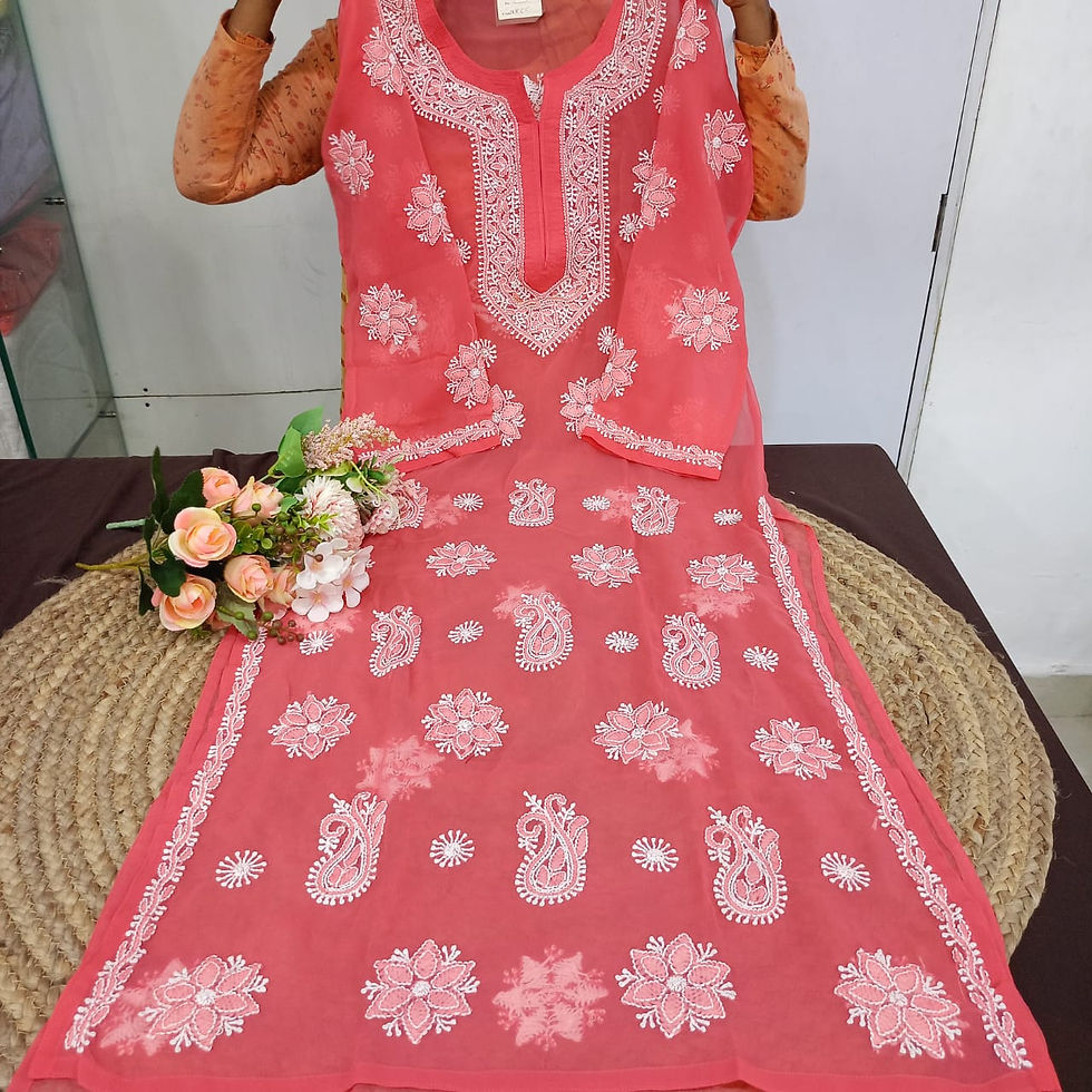 Thumbnail: Chikankari Georgetet Bota Booti kurti