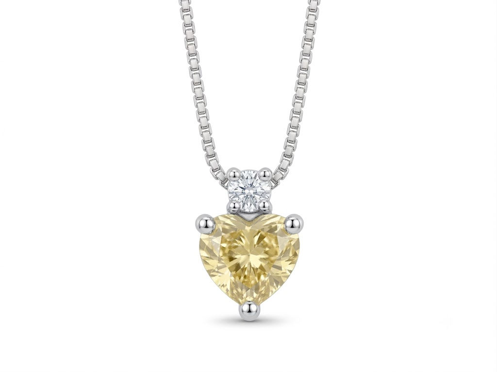 Collier coeur diamants