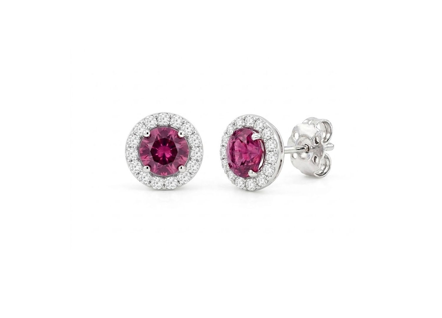 Boucles d'oreilles tourmaline et diamants