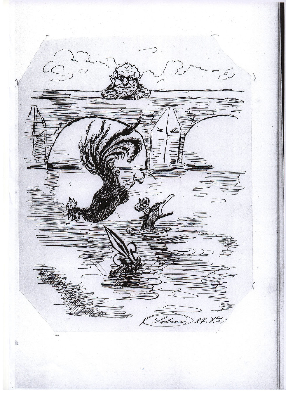 Dibujos realizados por el rey carlista Carlos VII. Archivo marqués de Lácar