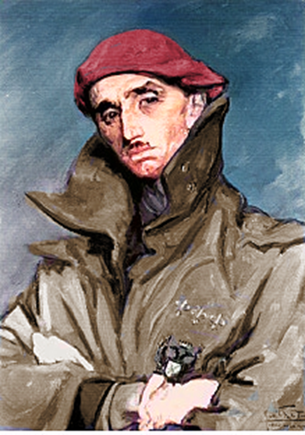 Retrato de Don Javier, por el barón de Forna, coloreado de la fotografía en blanco y negro publicada en una de sus biografías