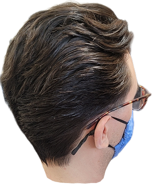 a model with an organic slick back hair curt with texture