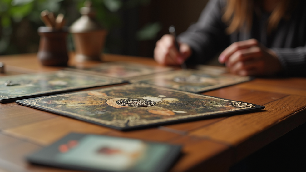 Close-up view of a Conan card game setup