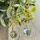 Thumbnail: Gold Hammered Stone Dangle Earrings