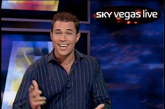 Kevin Harris presenting live for Sky Vegas Live.