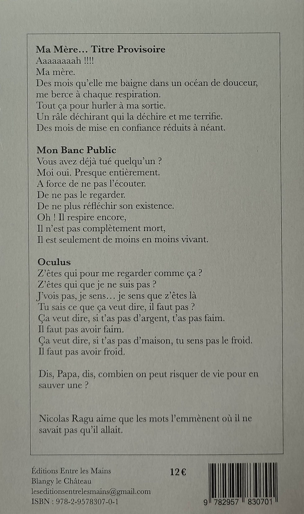 Seule, seul, seule 4eme de couverture