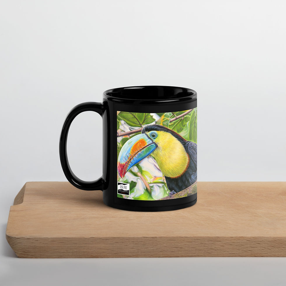 Thumbnail: Black Glossy Mug - Keel-billed Toucan