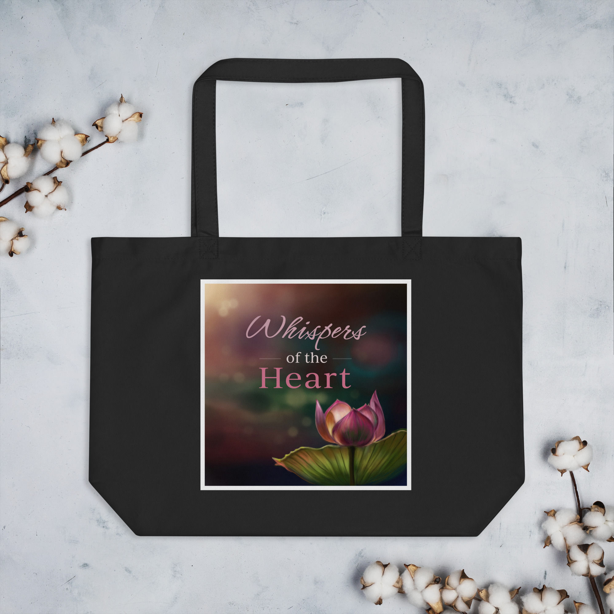 Large organic tote bag - Whispers of the Heart