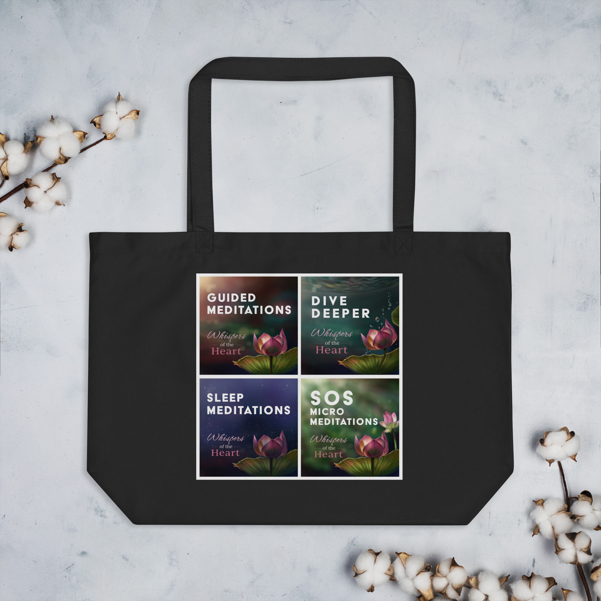 Large organic tote bag - Podcast Cover Art