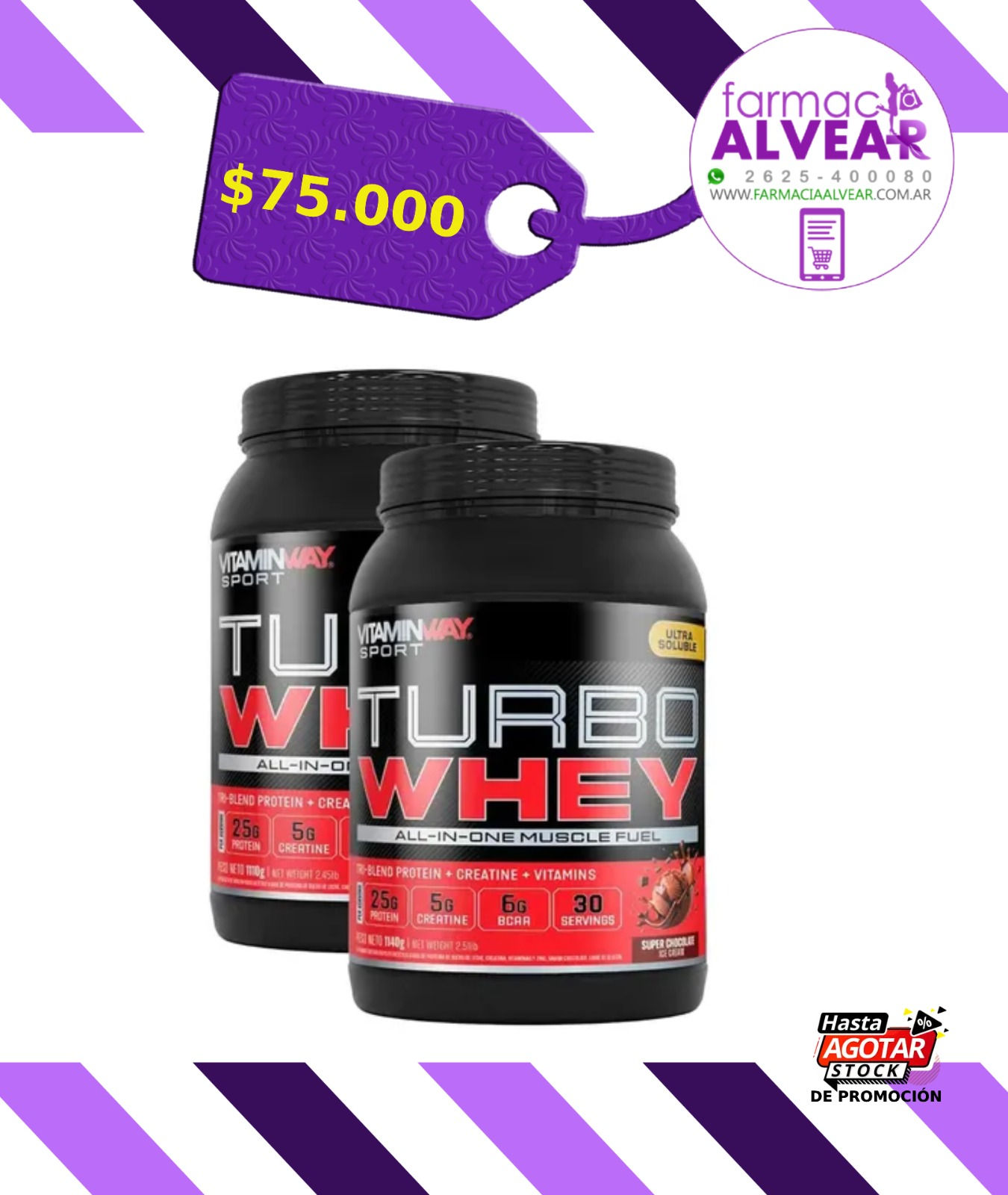 TURBO WHEY PROTEIN - SABOR VAINILLA 1100GR
