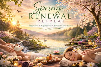 facial and massge on spting background